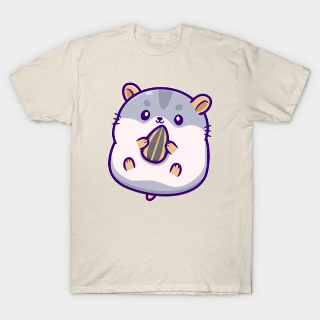 Cute Hamster Eating Sunflower Seed T-Shirt by Catalyst Labs